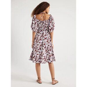 Free Assembly Women size S Ruched Halter Dress with Puff Sleeves